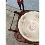 Antique Victorian Shaving Stand Mirror Wash Basin Pitcher Candle Holders c1900
