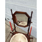 Antique Victorian Shaving Stand Mirror Wash Basin Pitcher Candle Holders c1900
