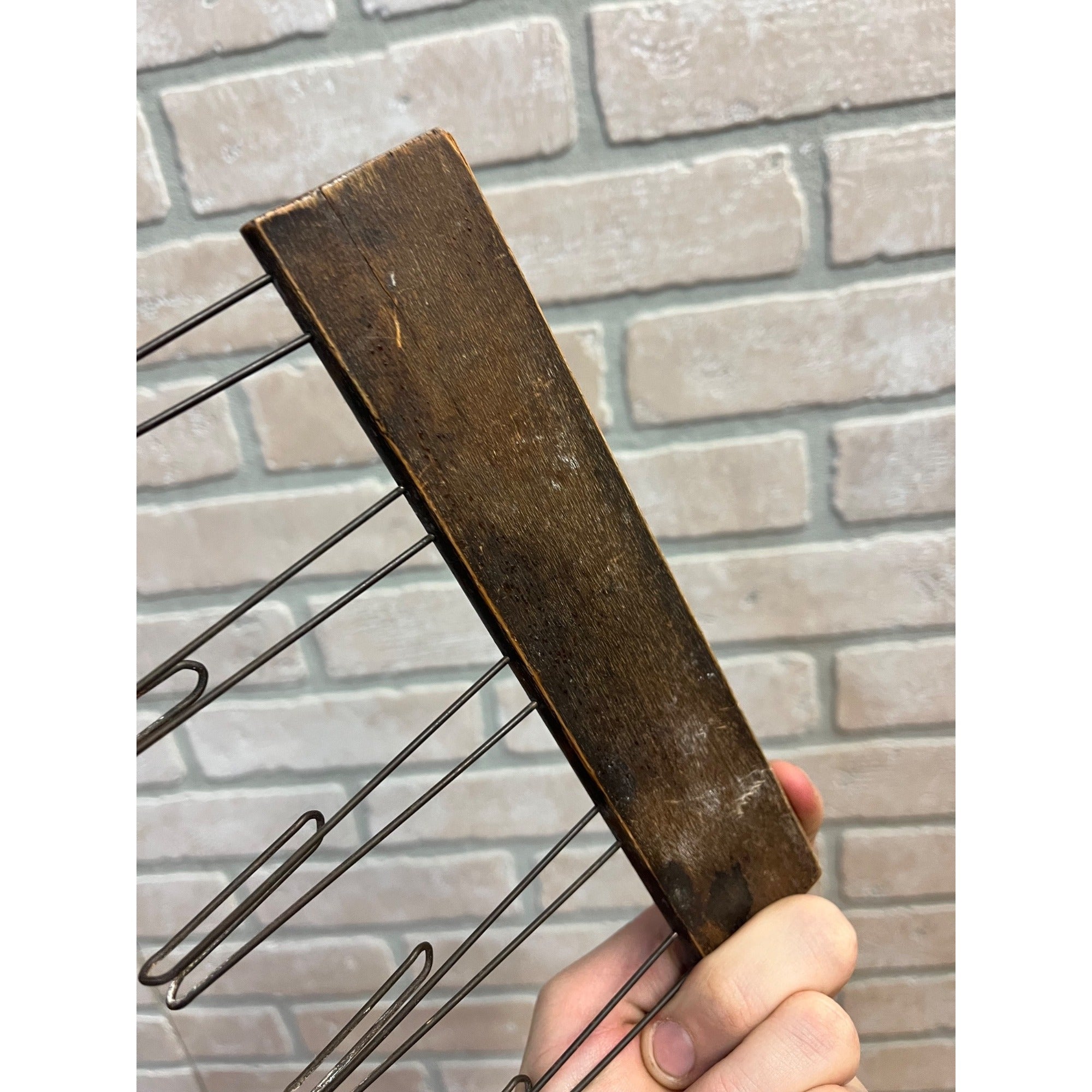 Vintage Blackboard Chalk Holder Wood Wire School Music Teacher Tool 4 Lines