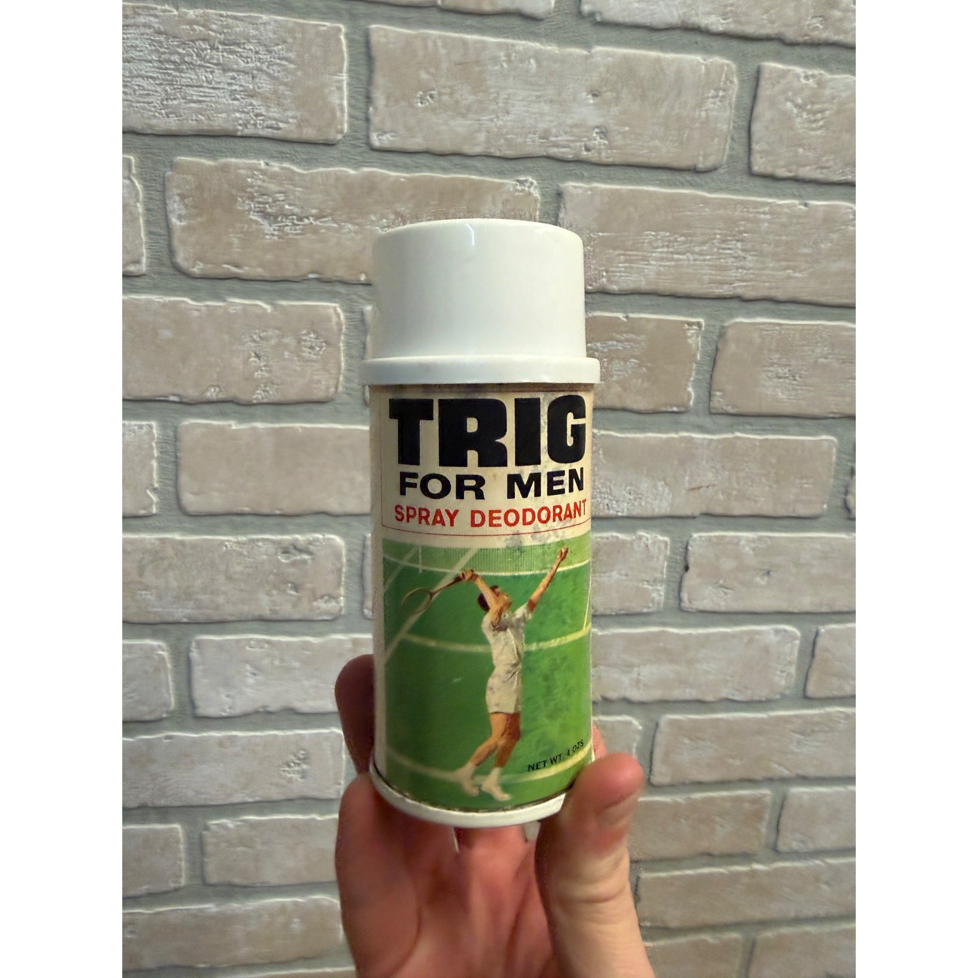 Vintage Trig Deodorant Antiperspirant for Men Sports Graphics Spray Can Full