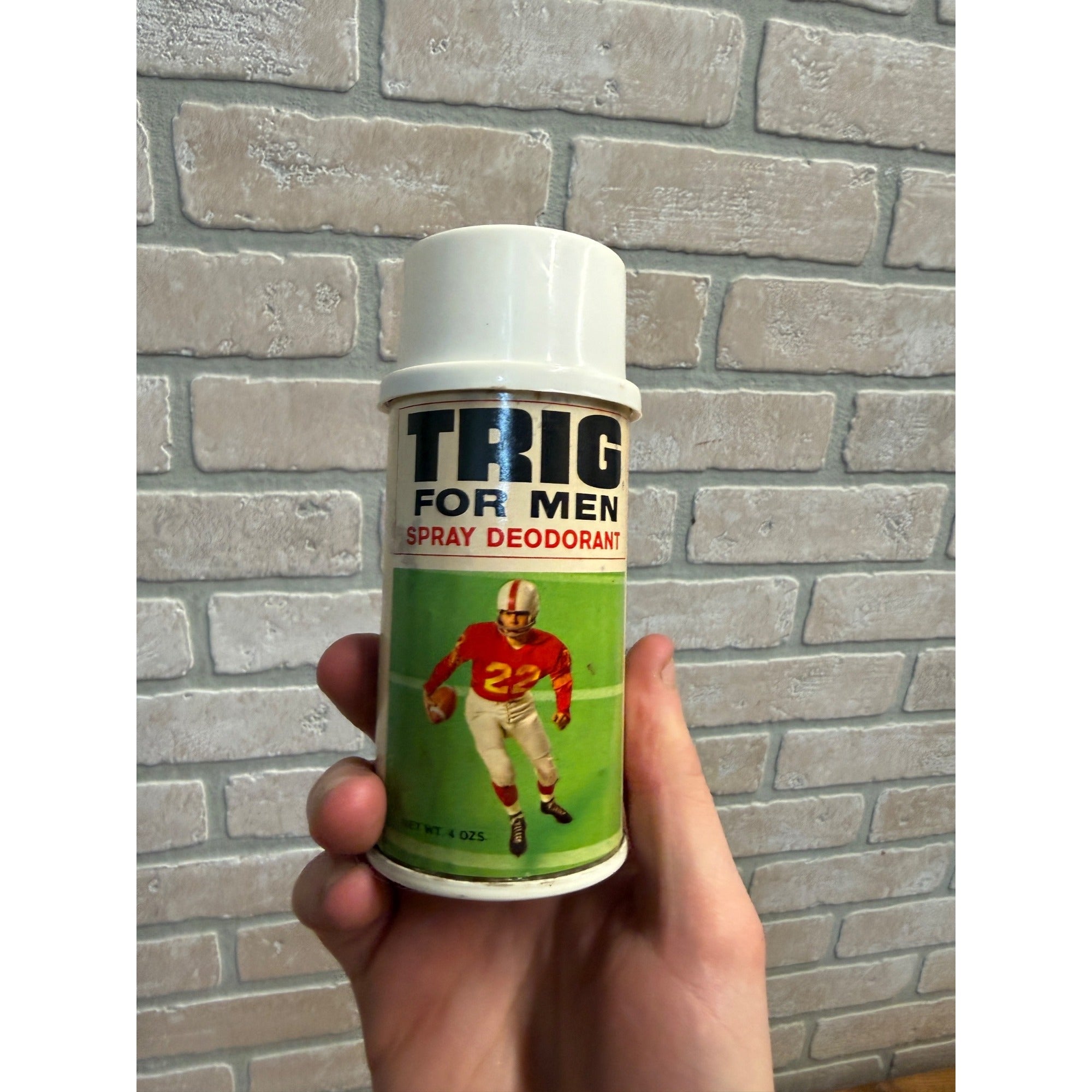 Vintage Trig Deodorant Antiperspirant for Men Sports Graphics Spray Can Full