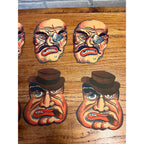 Vintage 1940s Halloween Cardboard Costume Masks Japan Lot (7) Eyepatch Cigar
