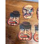 Vintage 1940s Halloween Cardboard Costume Masks Japan Lot (7) Eyepatch Cigar