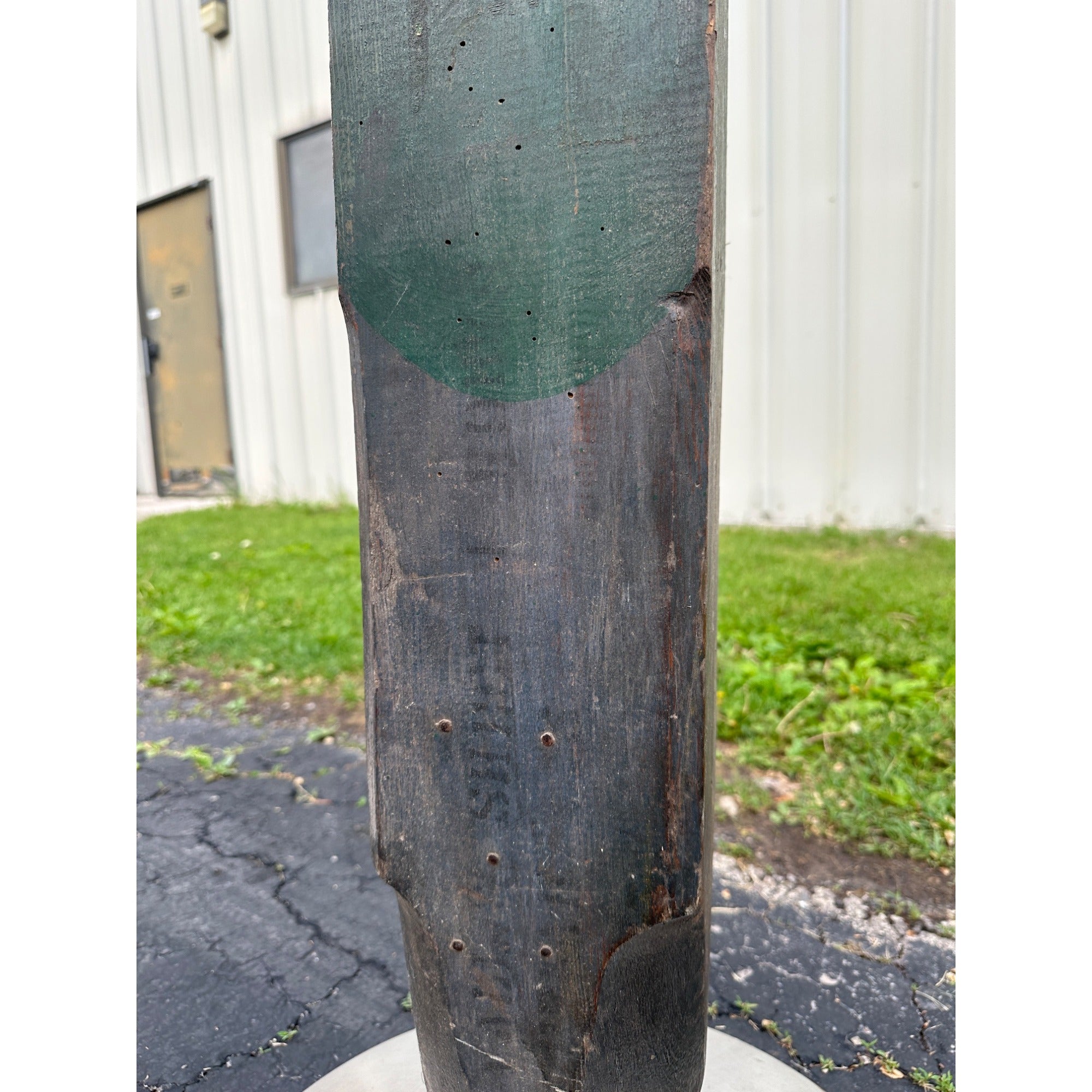 Early Antique Wooden Water Pump Green Primitive Original