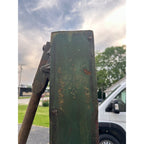 Early Antique Wooden Water Pump Green Primitive Original