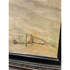 Original Bruno Jüttner Oil Painting European Harbor Fish Market Dock Scene Framed
