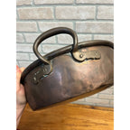 Antique Primitive Copper Pan Rondeau Braising Double Handled Farmhouse Kitchen Decor Daubière French Country