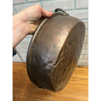Antique Primitive Copper Pan Rondeau Braising Double Handled Farmhouse Kitchen Decor Daubière French Country