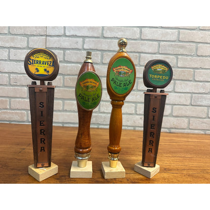 Sierra Nevada Beer Tap Handles Lot (4) Bar Pub Tappers Wooden Pale Ale Sierraveza