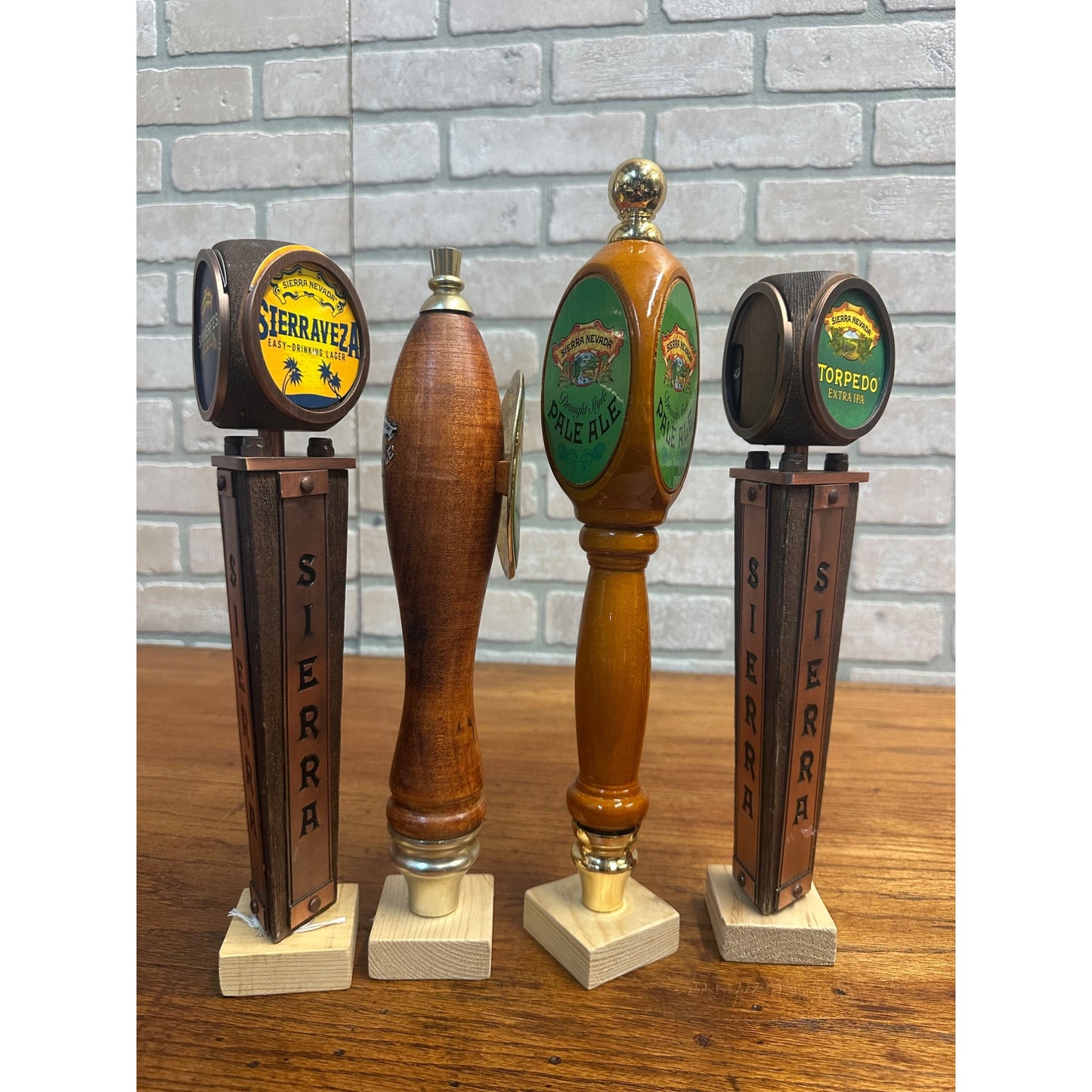 Sierra Nevada Beer Tap Handles Lot (4) Bar Pub Tappers Wooden Pale Ale Sierraveza