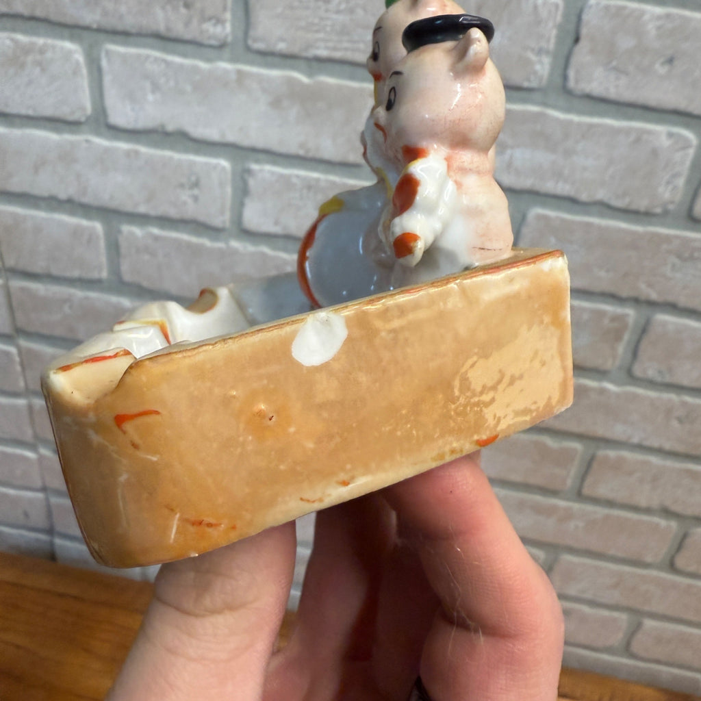 Vintage 3 Little Pigs Band Ashtray Made in Japan  Lusterware