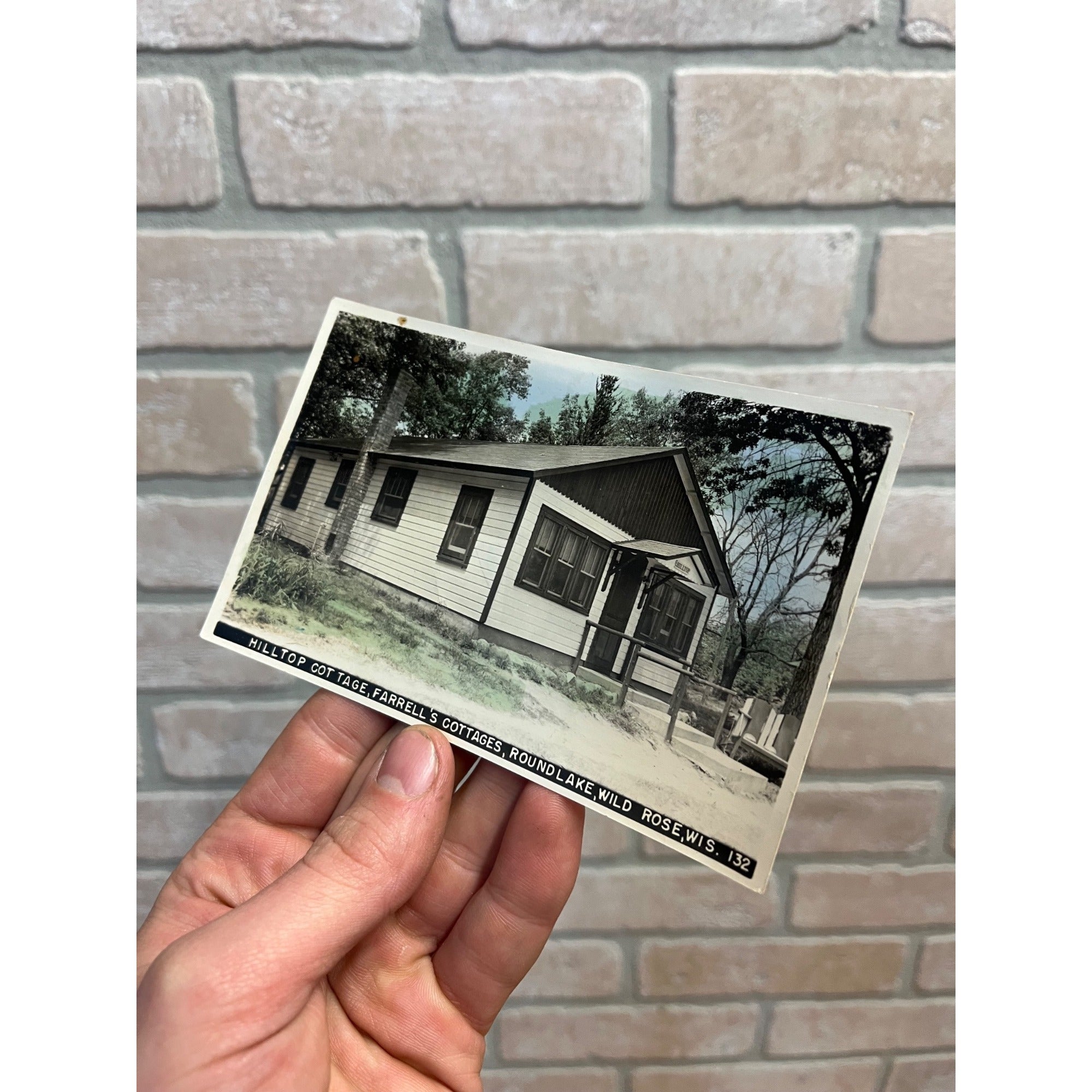 Vintage Postcard RPPC Farrell's Cottages - Roundlake, Wild Rose, Wis. WI