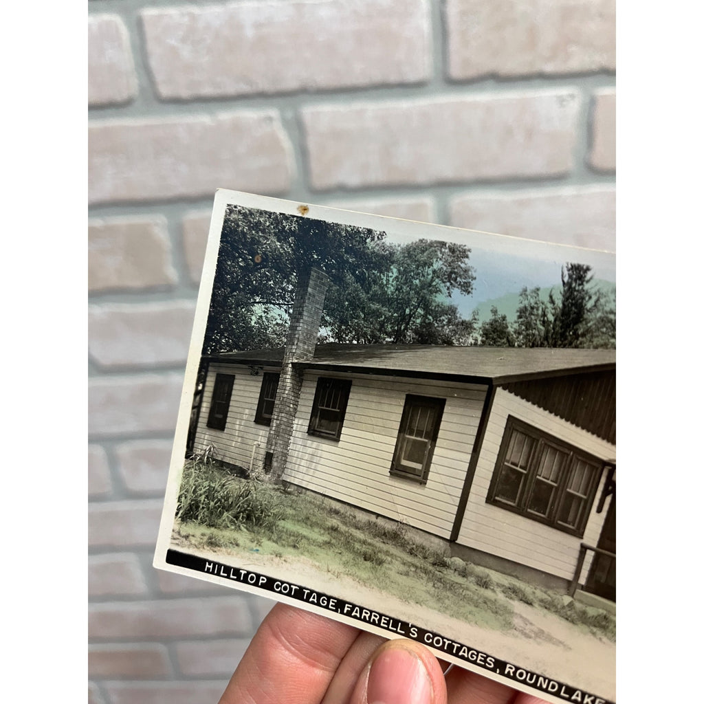 Vintage Postcard RPPC Farrell's Cottages - Roundlake, Wild Rose, Wis. WI