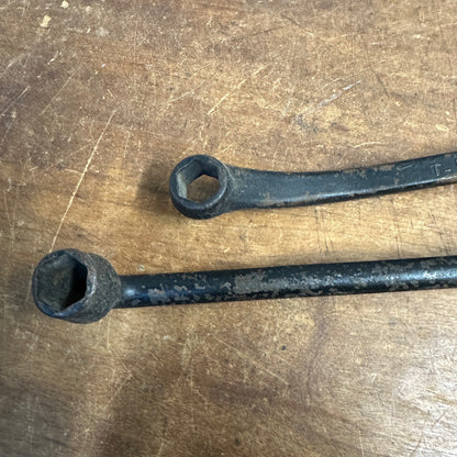 (2) Vintage Model T Ford Script Open End Offset Socket Combination Wrench T 5893 USA