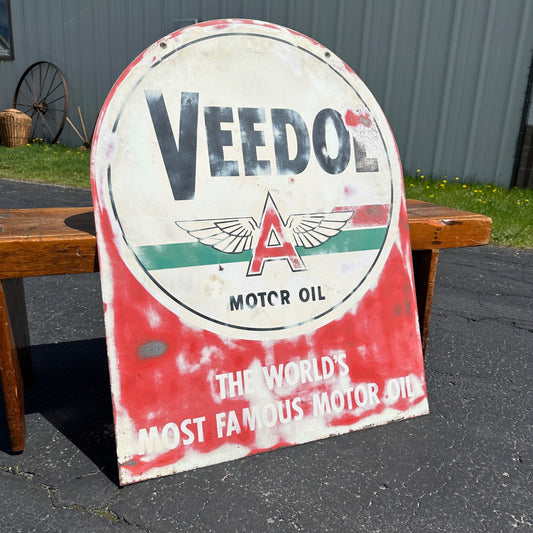 Original Veedol Motor Oil Flying A Wings Curb Sign Texaco Service Station