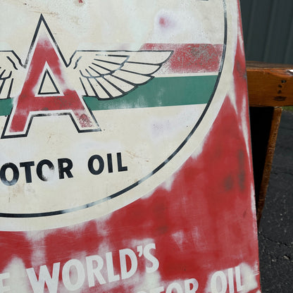 Original Veedol Motor Oil Flying A Wings Curb Sign Texaco Service Station