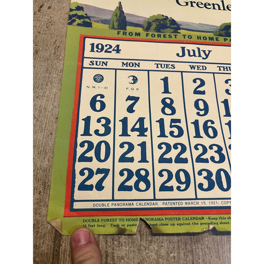 1920s Advertising Calendar Poster Fuller Goodman Farm Barn Dairy Scene