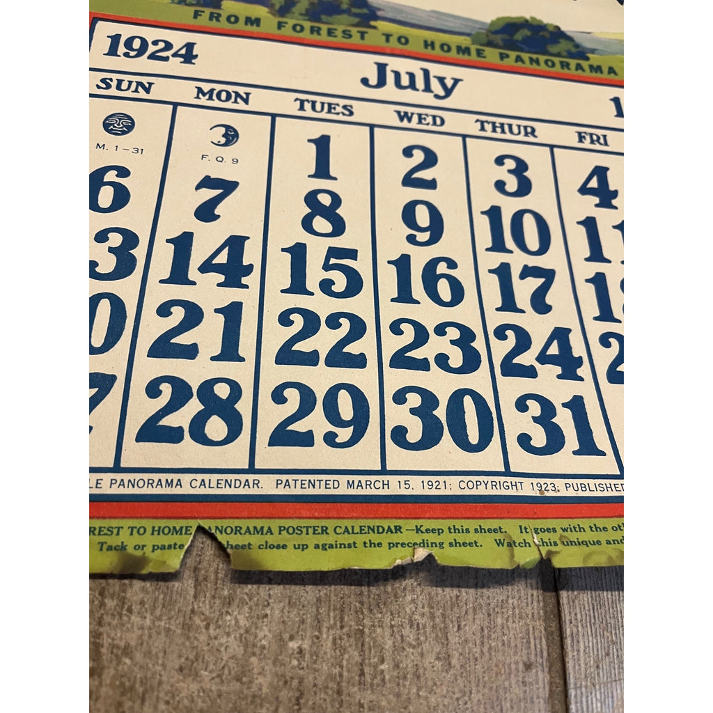 1920s Advertising Calendar Poster Fuller Goodman Farm Barn Dairy Scene