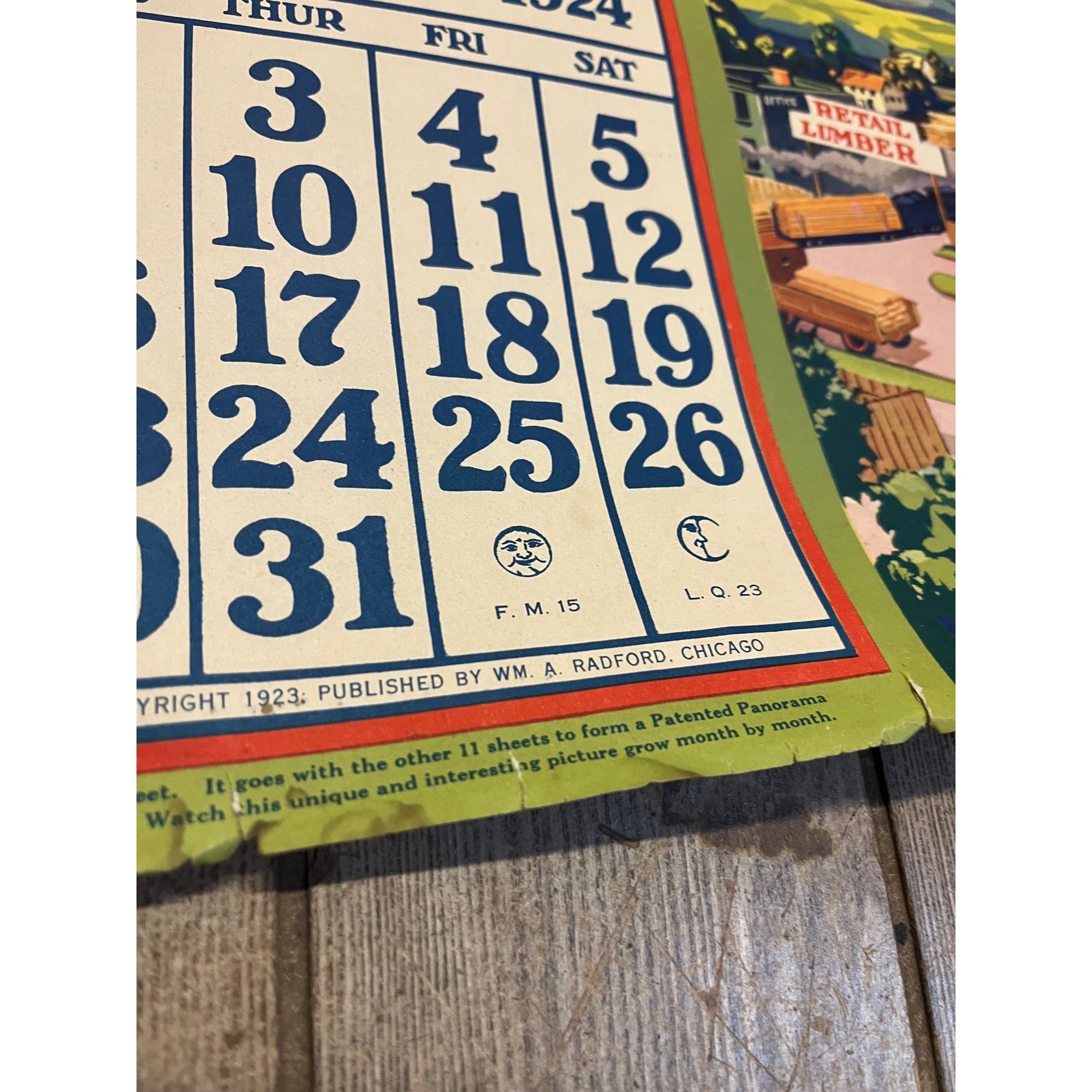 1920s Advertising Calendar Poster Fuller Goodman Farm Barn Dairy Scene