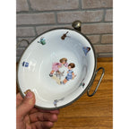 Vintage Child's Warming Dish Porcelain Stainless Germany Toys Little Girl German