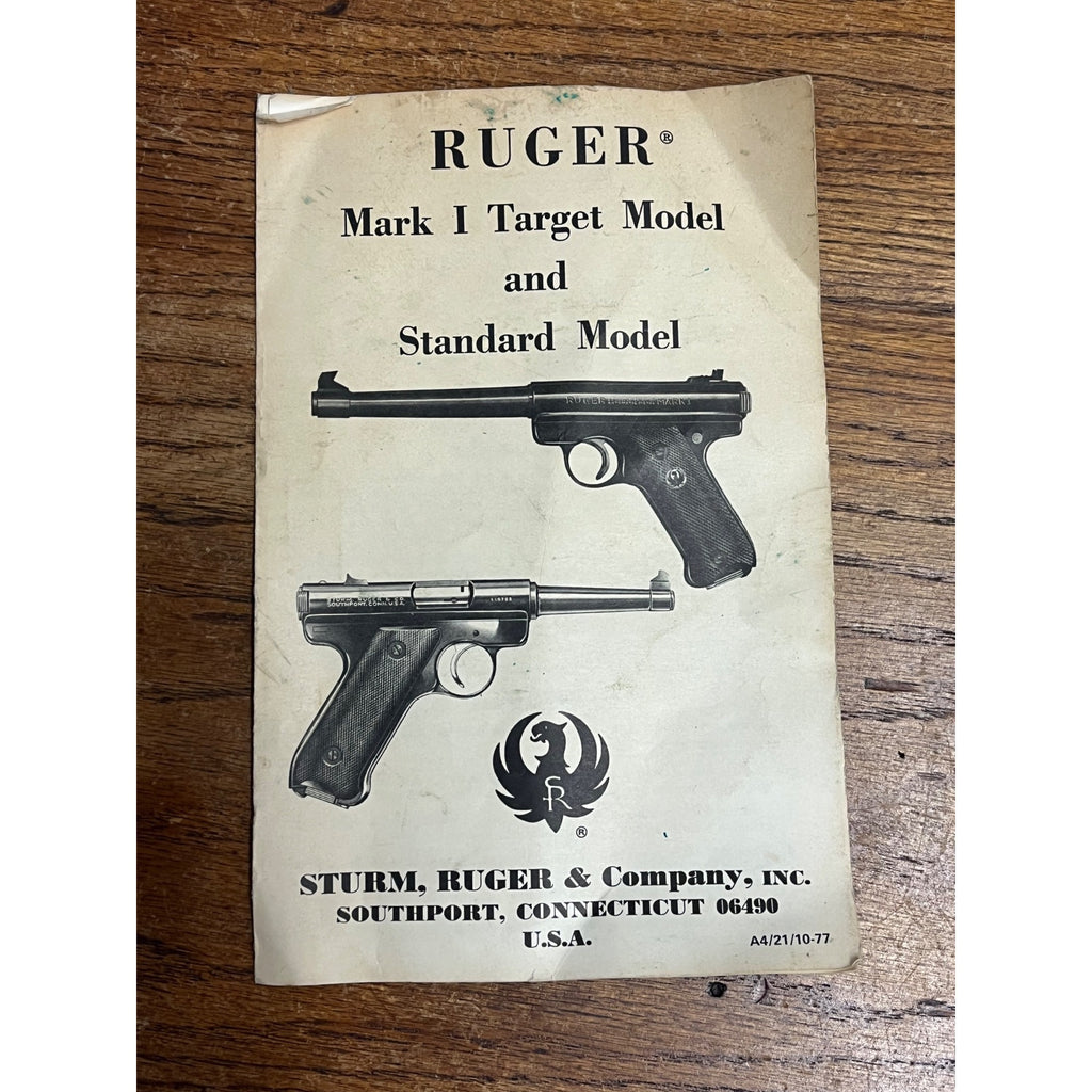 Ruger Mark I Target Model and Standard Model Parts List booklet