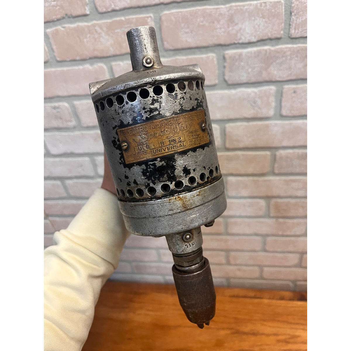Vintage Speed Way Electric Drill Atomic Industrial Early Cicero IL Electro-Magnetic Tool Co.