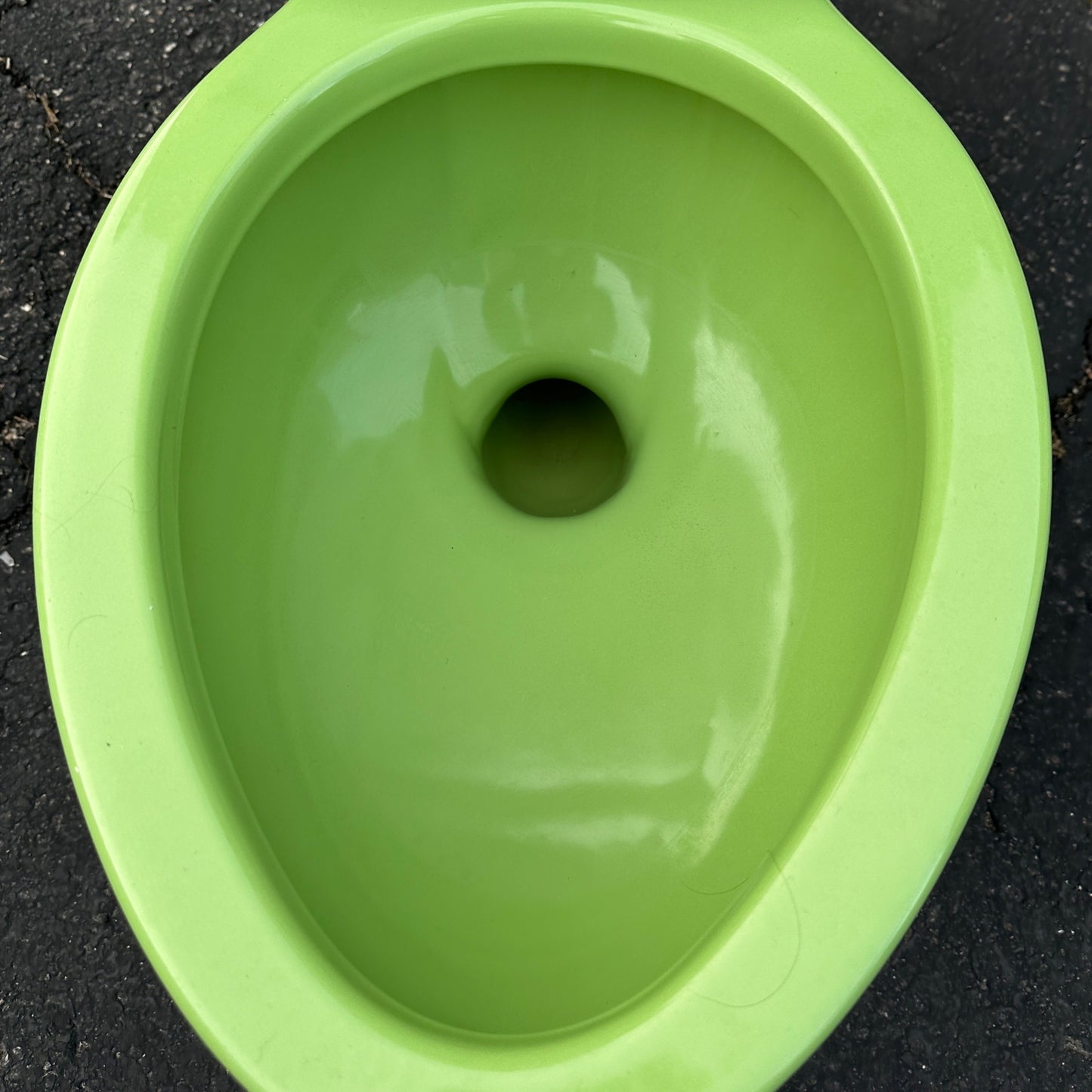 Vintage 1970s Fresh Lime Green Kohler Bathroom Porcelain Toilet Mid-Century