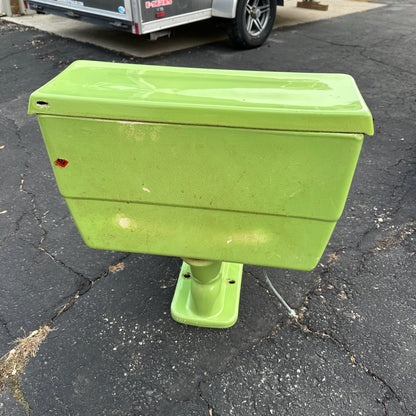 Vintage 1970s Fresh Lime Green Kohler Bathroom Porcelain Toilet Mid-Century