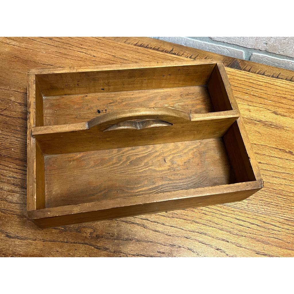 Antique Wooden Tool Carrier Caddy Tote Primitive Farmhouse Country