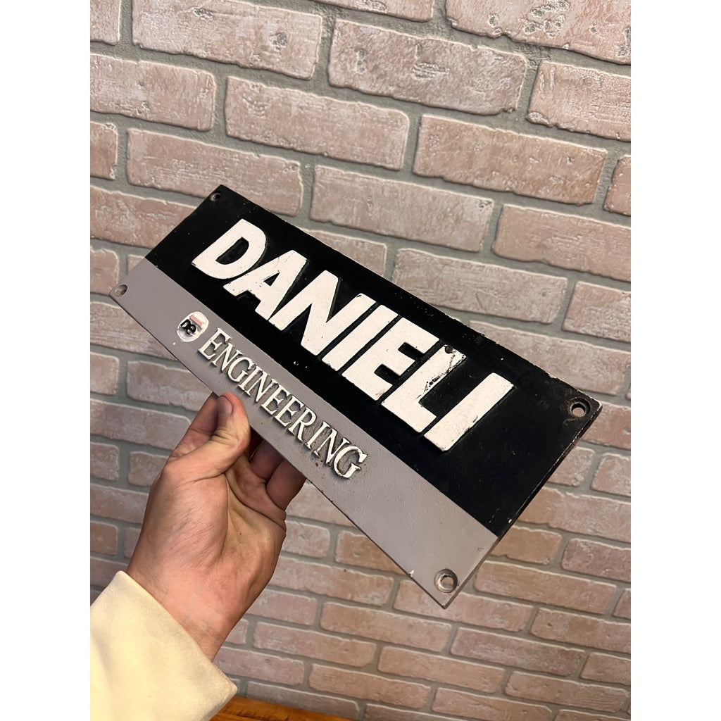 Vintage Danieli Engineering Italian Manufacturer Advertising Cast Aluminum Sign