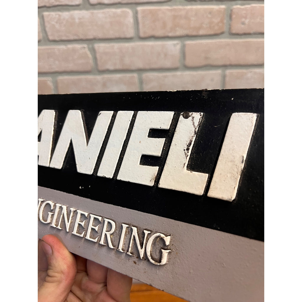 Vintage Danieli Engineering Italian Manufacturer Advertising Cast Aluminum Sign