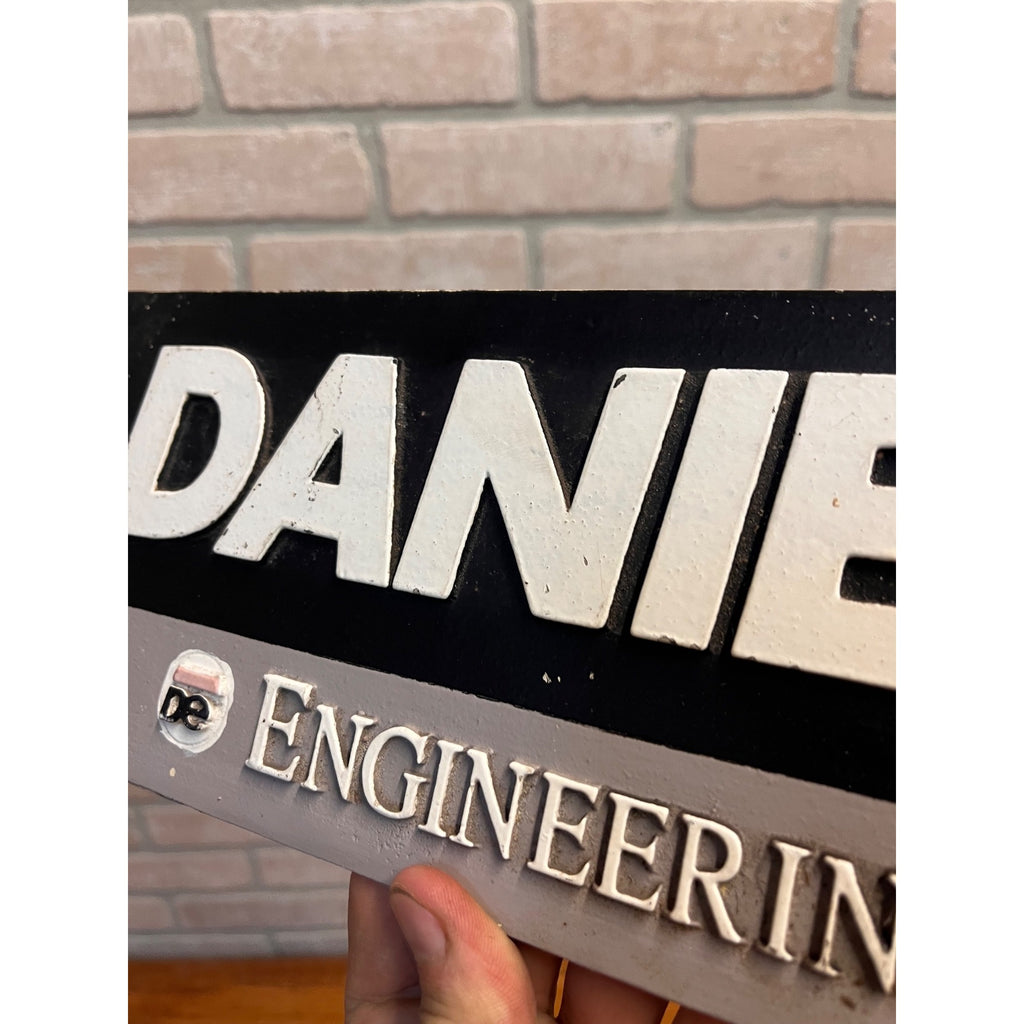 Vintage Danieli Engineering Italian Manufacturer Advertising Cast Aluminum Sign