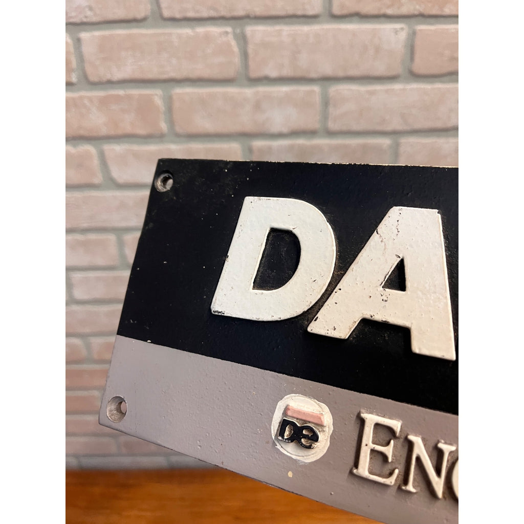 Vintage Danieli Engineering Italian Manufacturer Advertising Cast Aluminum Sign