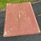 Antiqued Primitive Wooden Red Twisted Branch Footed Side Parlor Table