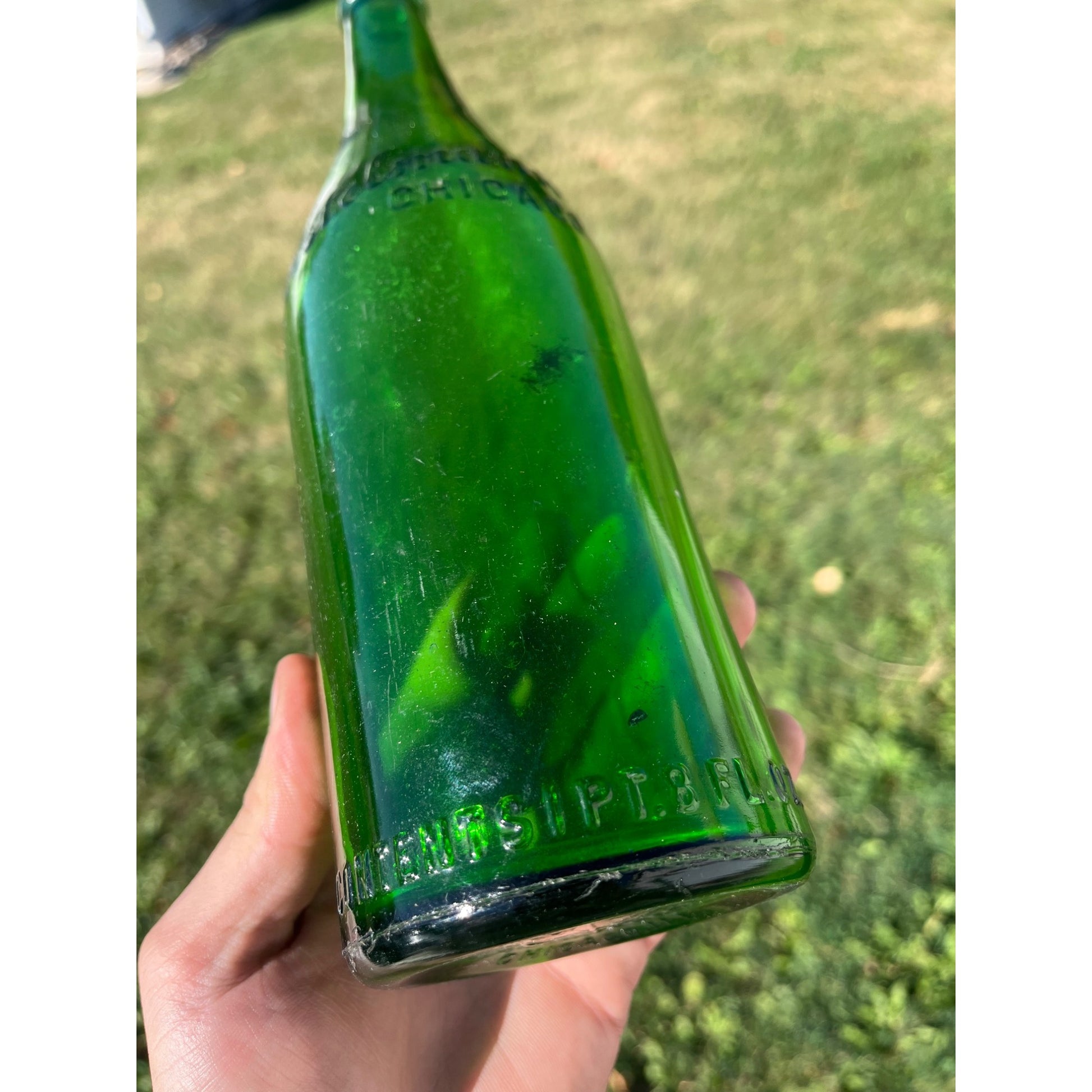 Vintage 1920s Bostelmann's Chicago IL Glass Soda Bottle 1 Pint 8oz