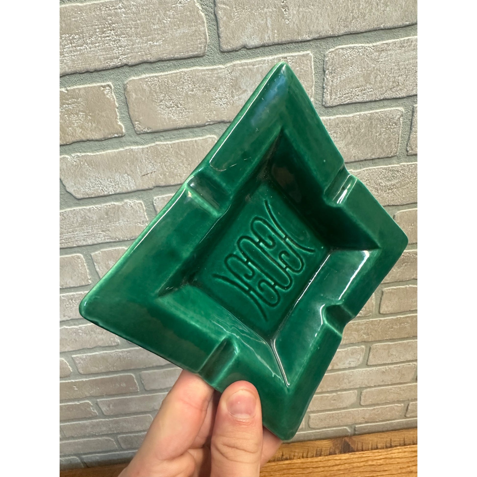 Vintage MCM Mid-Century Don Jay Ceramics California Green Ashtray 7"x7"