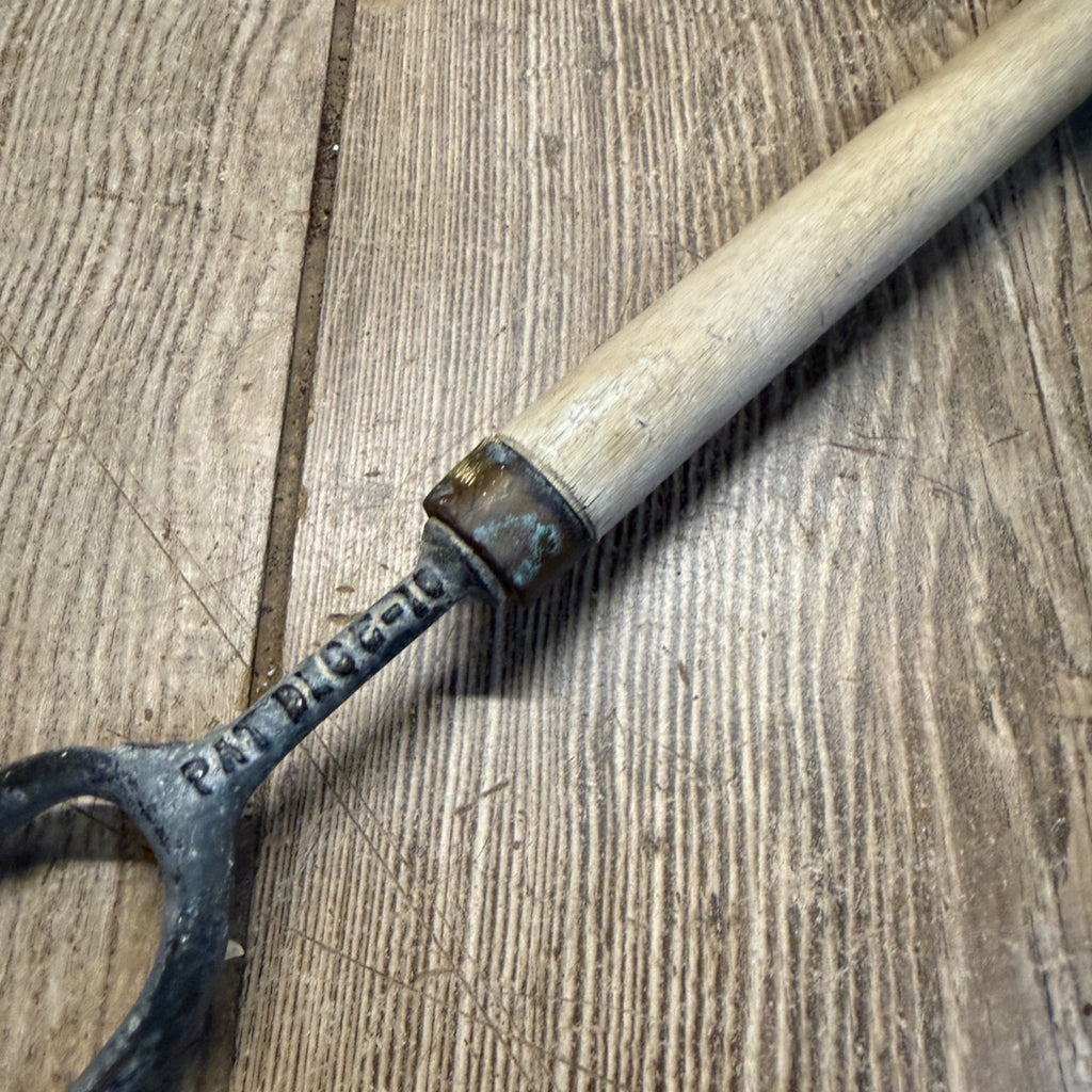 Antique Wooden Laundry Fork 29" Long Metal Fork & Wooden Handle"