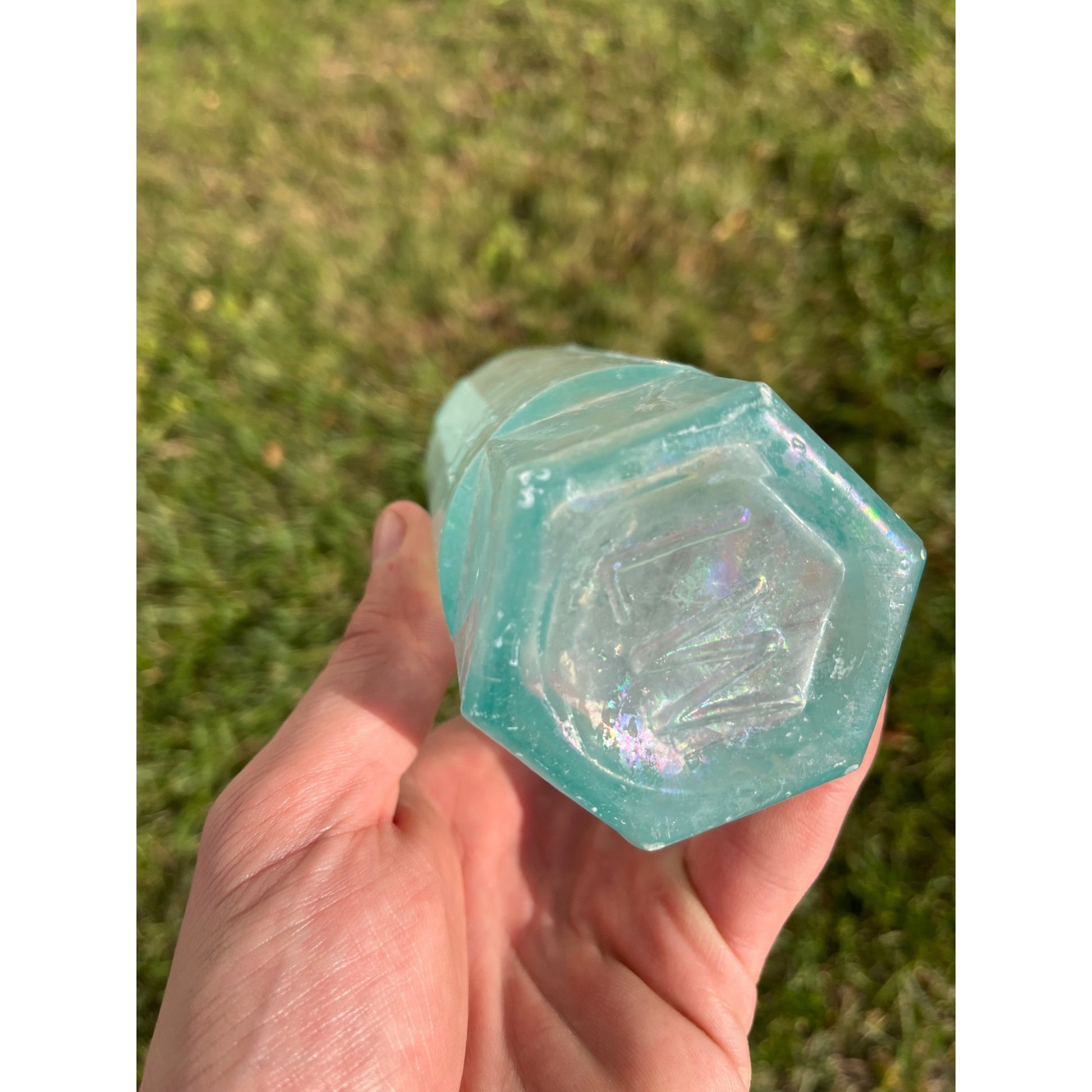 L. Werrbach c1890s Milwaukee Wis Aqua Blue Soda Bottle Blob Top Hutchinson