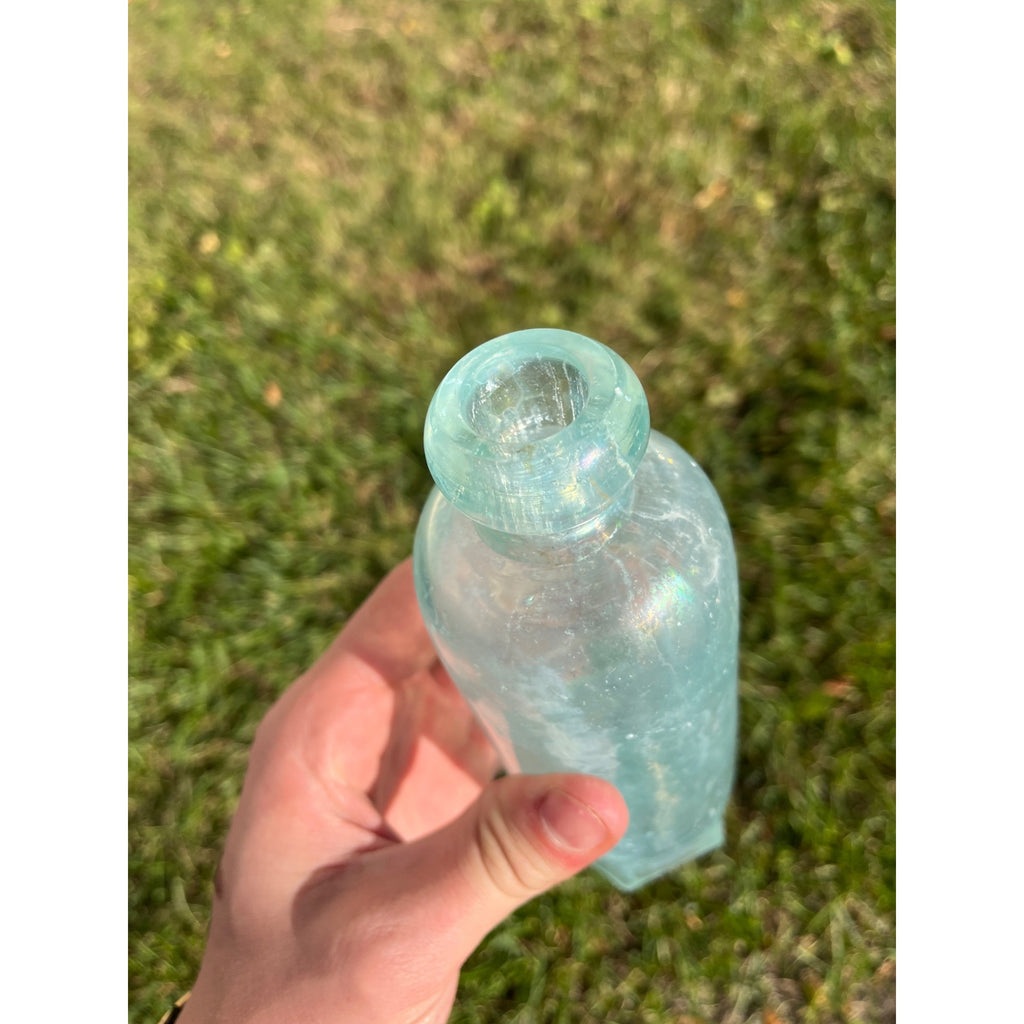 L. Werrbach c1890s Milwaukee Wis Aqua Blue Soda Bottle Blob Top Hutchinson