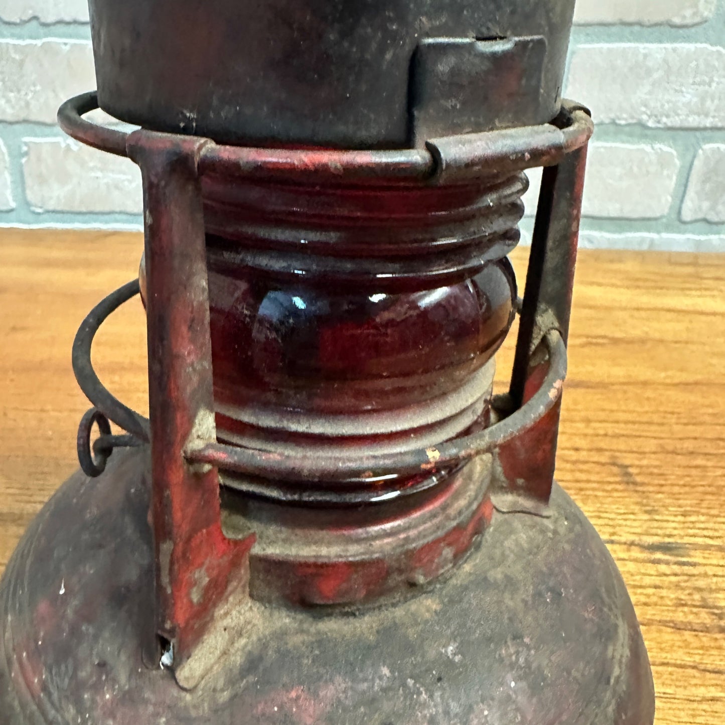 Vintage DIETZ No 40 Traffic Gard Lantern Red Globe Embury w Handle