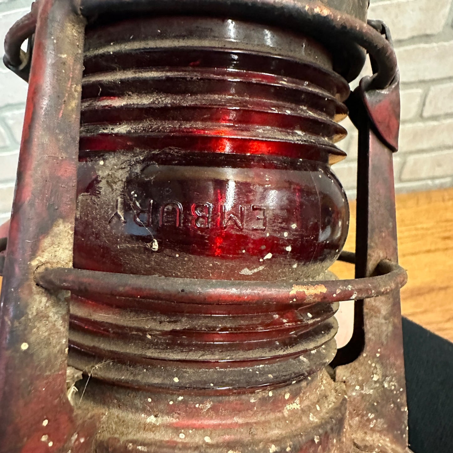 Vintage DIETZ No 40 Traffic Gard Lantern Red Globe Embury w Handle