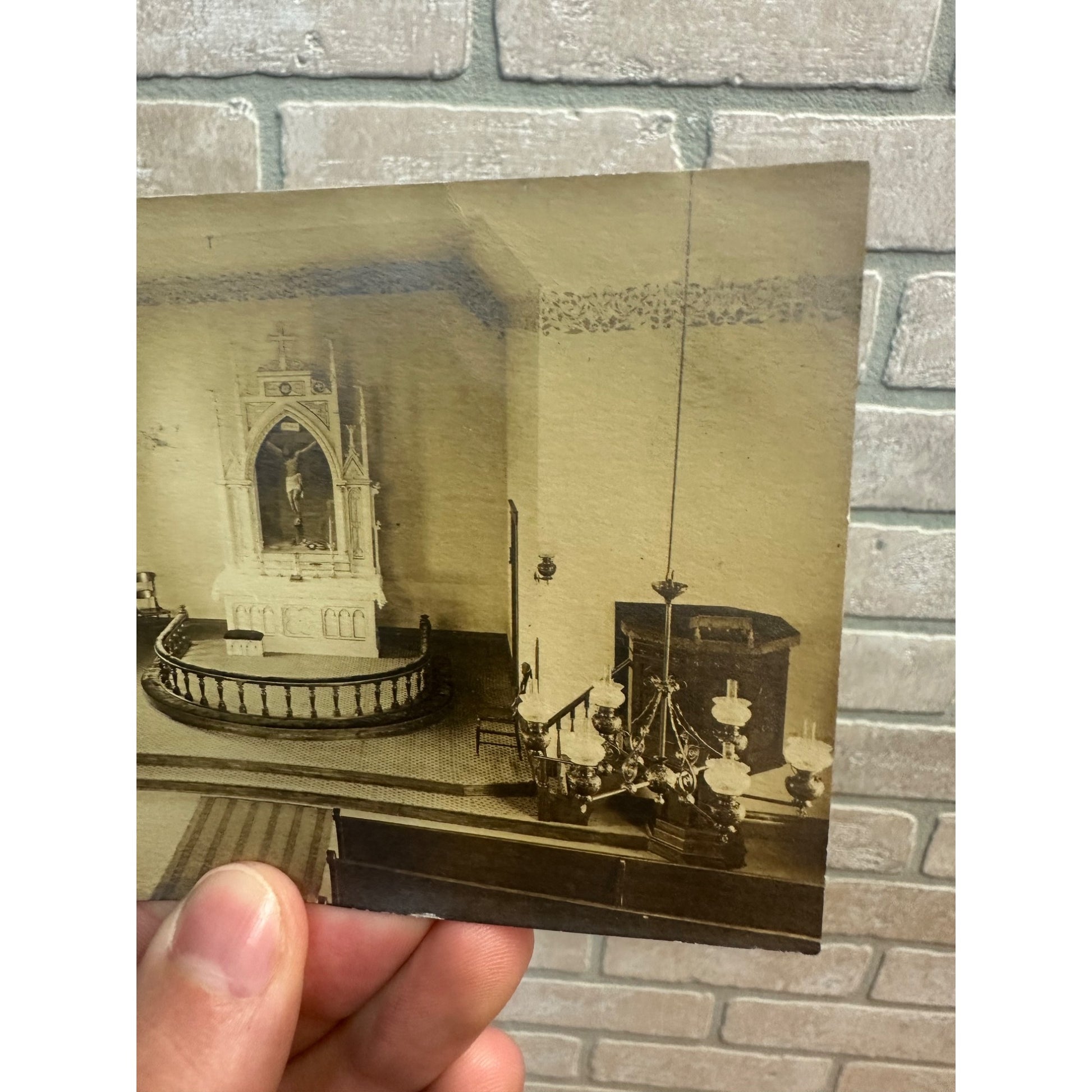 Coulter Iowa IA RPPC Postcard Danish Lutheran Church Interior Early 1900s Vintage