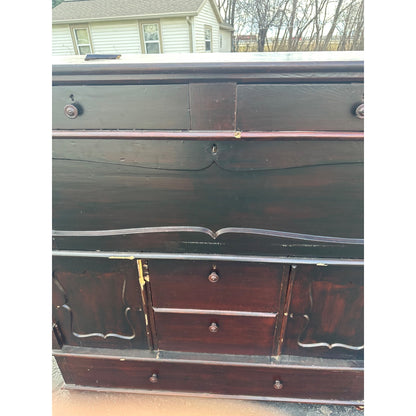 Antique 1800s Butler's Desk Secretary Dresser Cabinet