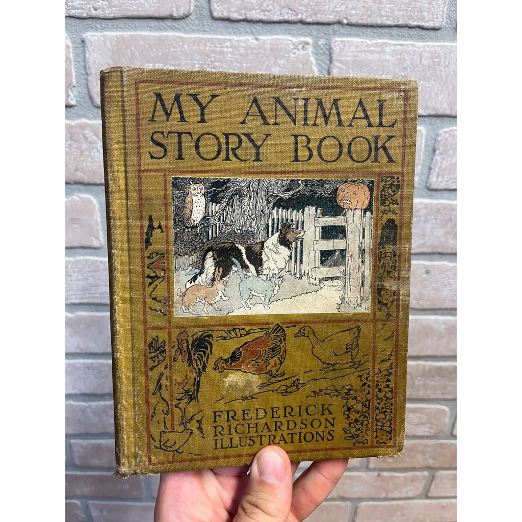 1923 My Animal Story Book Treasury Frederick Richardson 1st Ed. Halloween Hardcover Children's Literature