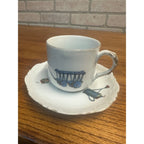 Antique Victorian 1900s Porcelain German Child's Tea Cup & Saucer Toys Drum Cart