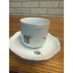 Antique Victorian 1900s Porcelain German Child's Tea Cup & Saucer Toys Drum Cart