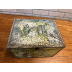 Vintage Canco Tin Biscuit Cookie Box Treasure Chest Early Settler Scenes