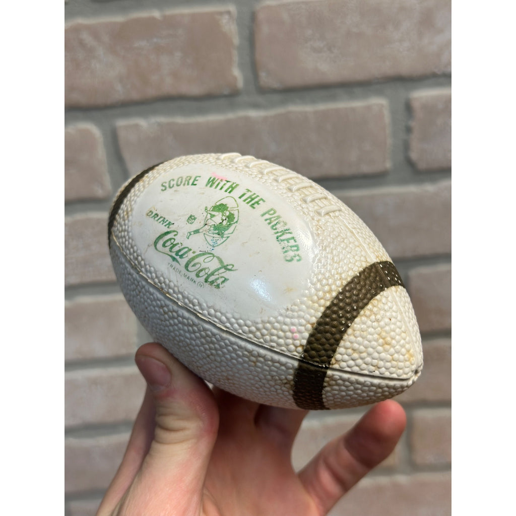 Vintage 1960s Green Bay Packers Coca-Cola Mini Football Promotional Hard Plastic