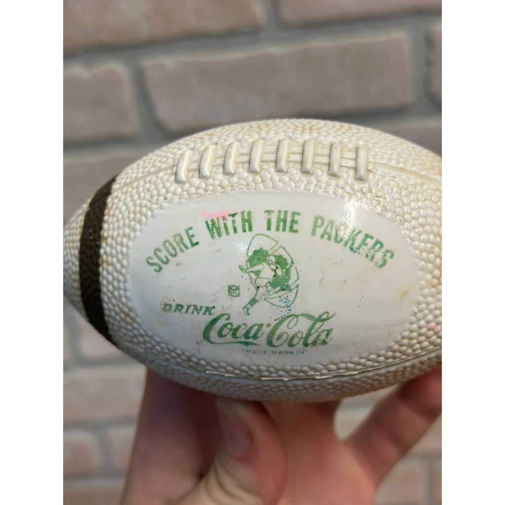 Vintage 1960s Green Bay Packers Coca-Cola Mini Football Promotional Hard Plastic