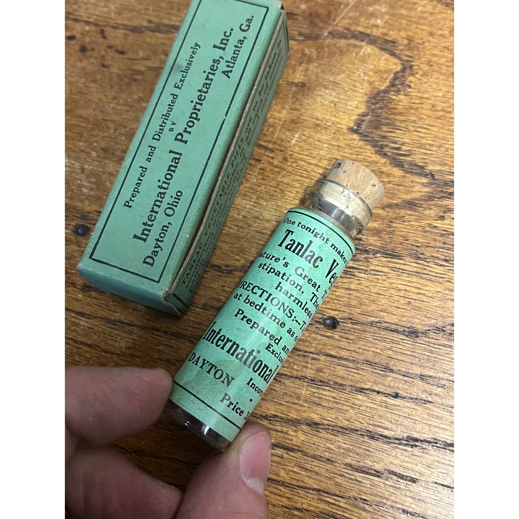 Antique Tanlac Vegetable Pills Original Label & Box Quack Medicine Advertising